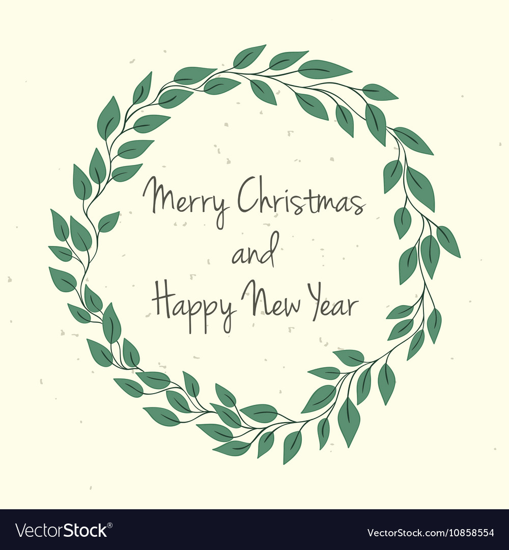 Hand drawn christmas and new year invitation card