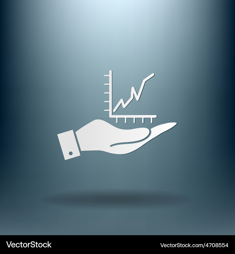 Hand holding a chart diagram figure business icon Vector Image