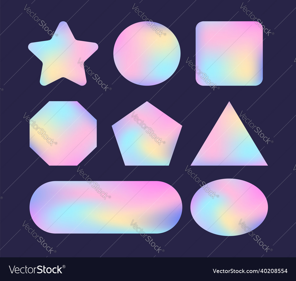 Holographic stickers blank rainbow shiny emblems Vector Image