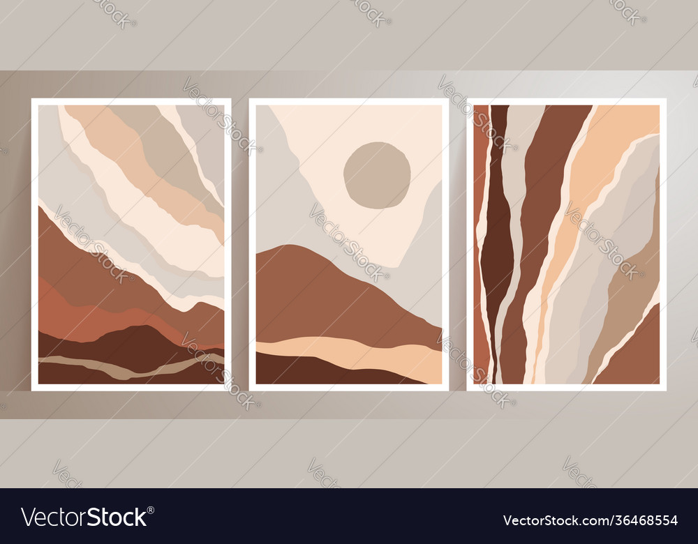 Landscapes wall art set mountain earth