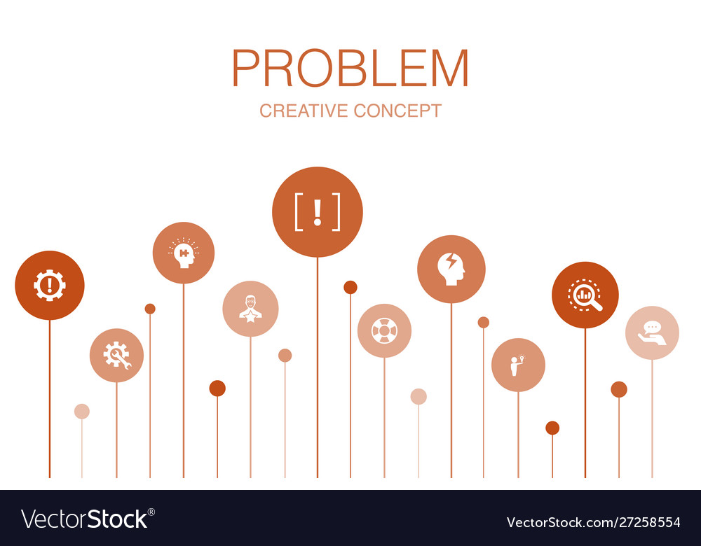 Problem infographic 10 steps circle design