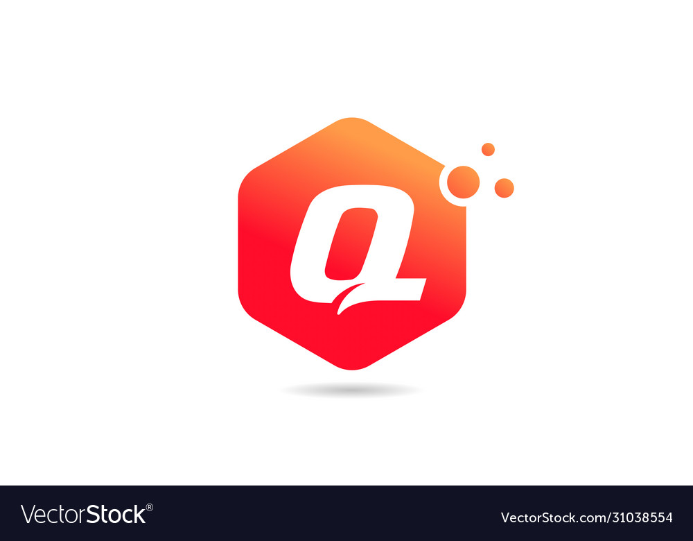 Q alphabet letter logo icon design with orange