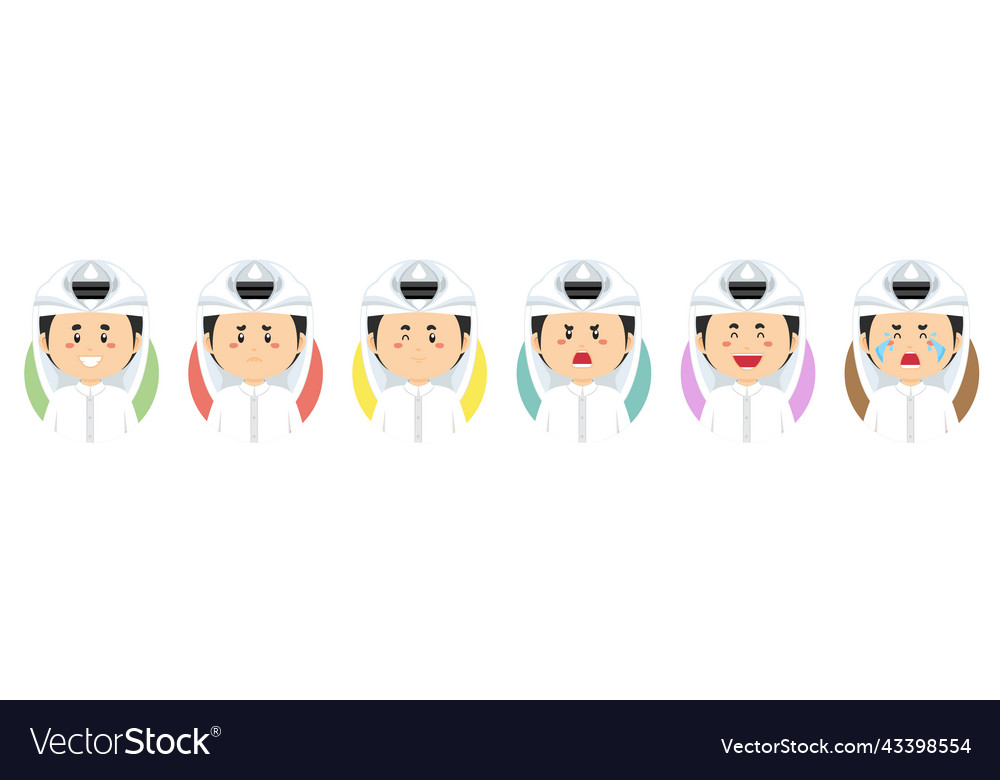 Qatar avatar with various expression