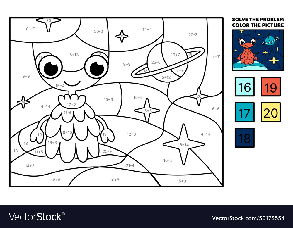 Red alien in space solve the problem color