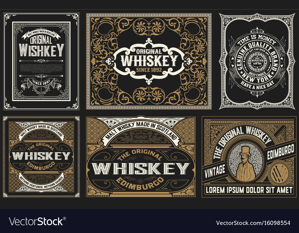 Set of 6 old cards Royalty Free Vector Image - VectorStock