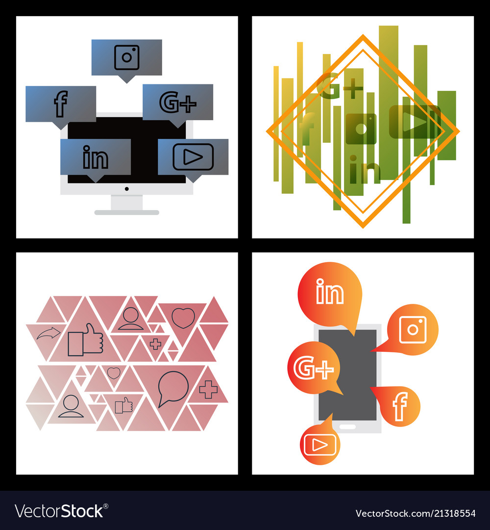 Social media network background with circles