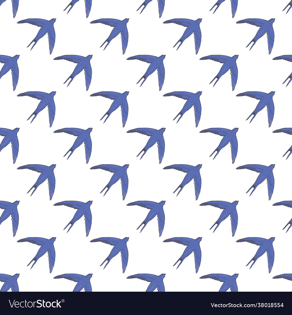 Swallows Seamless Pattern