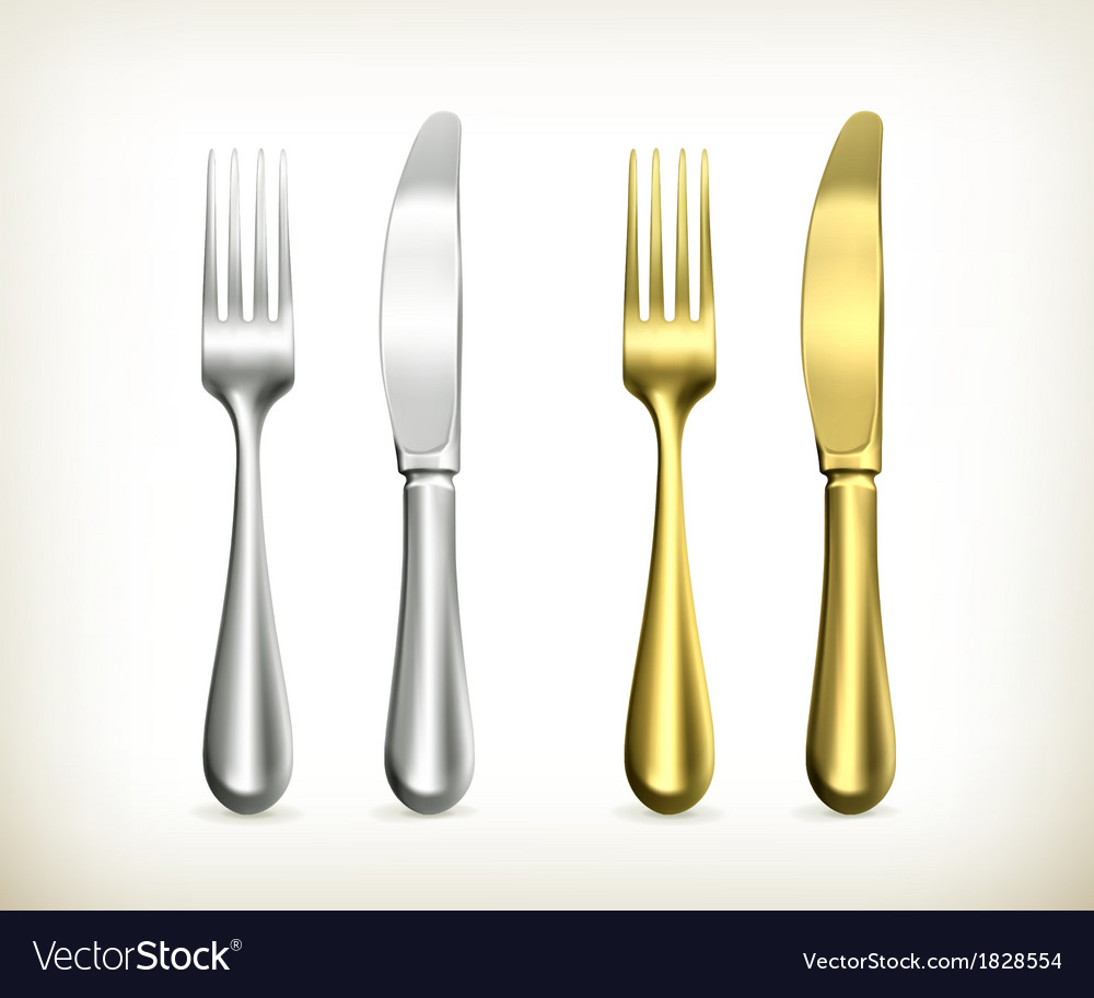 Table knife and fork Royalty Free Vector Image
