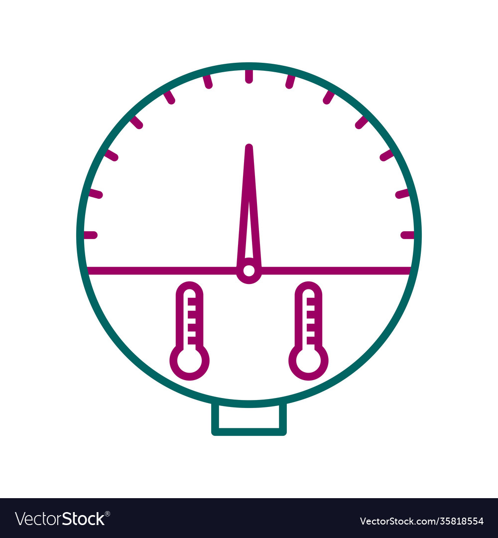 Unique temperature indicator line icon