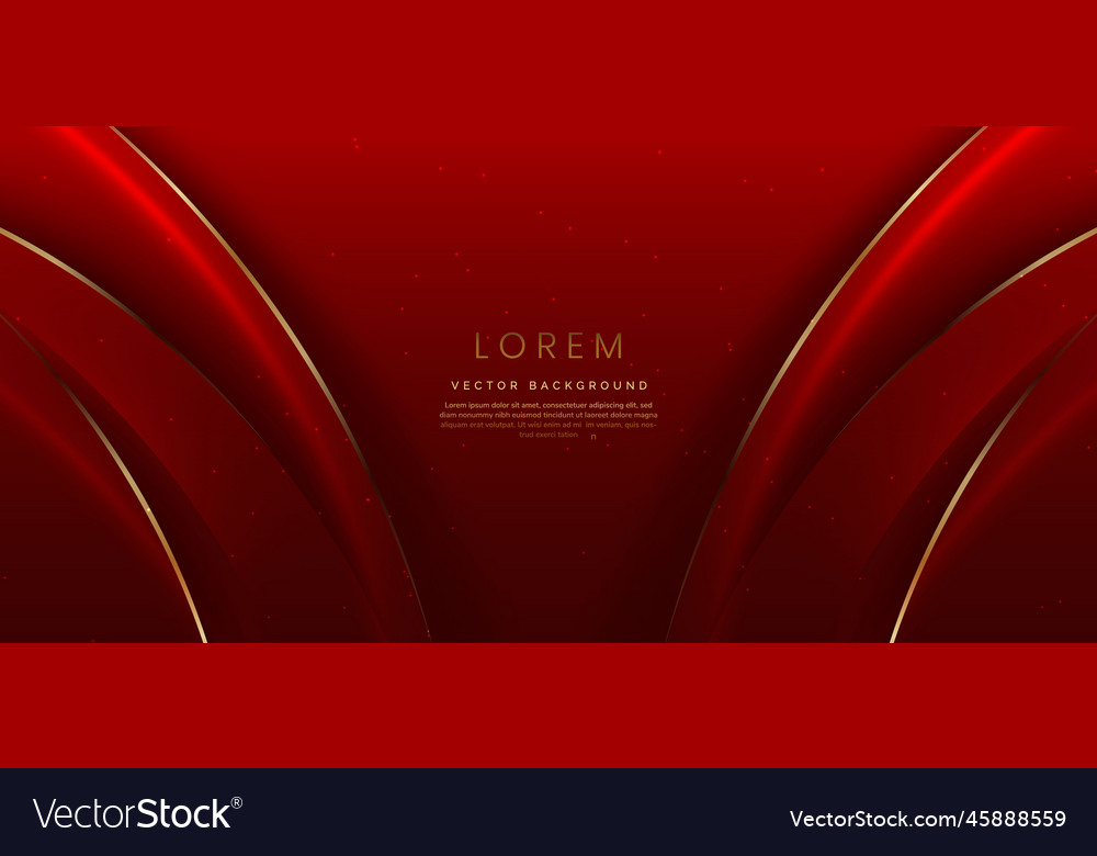 Abstract 3d curved red shape on background vector image Abstract 3d curved red shape on background