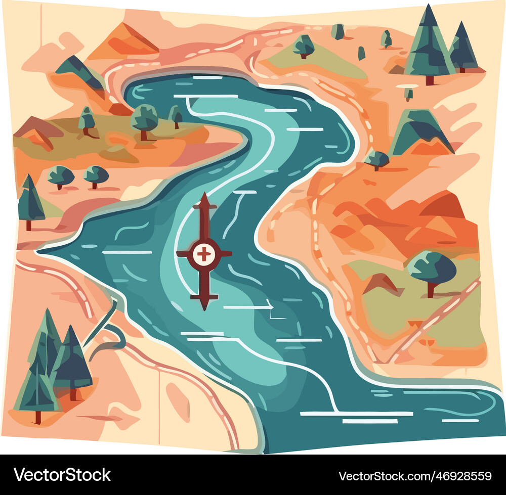 Adventure map navigation explorer Royalty Free Vector Image