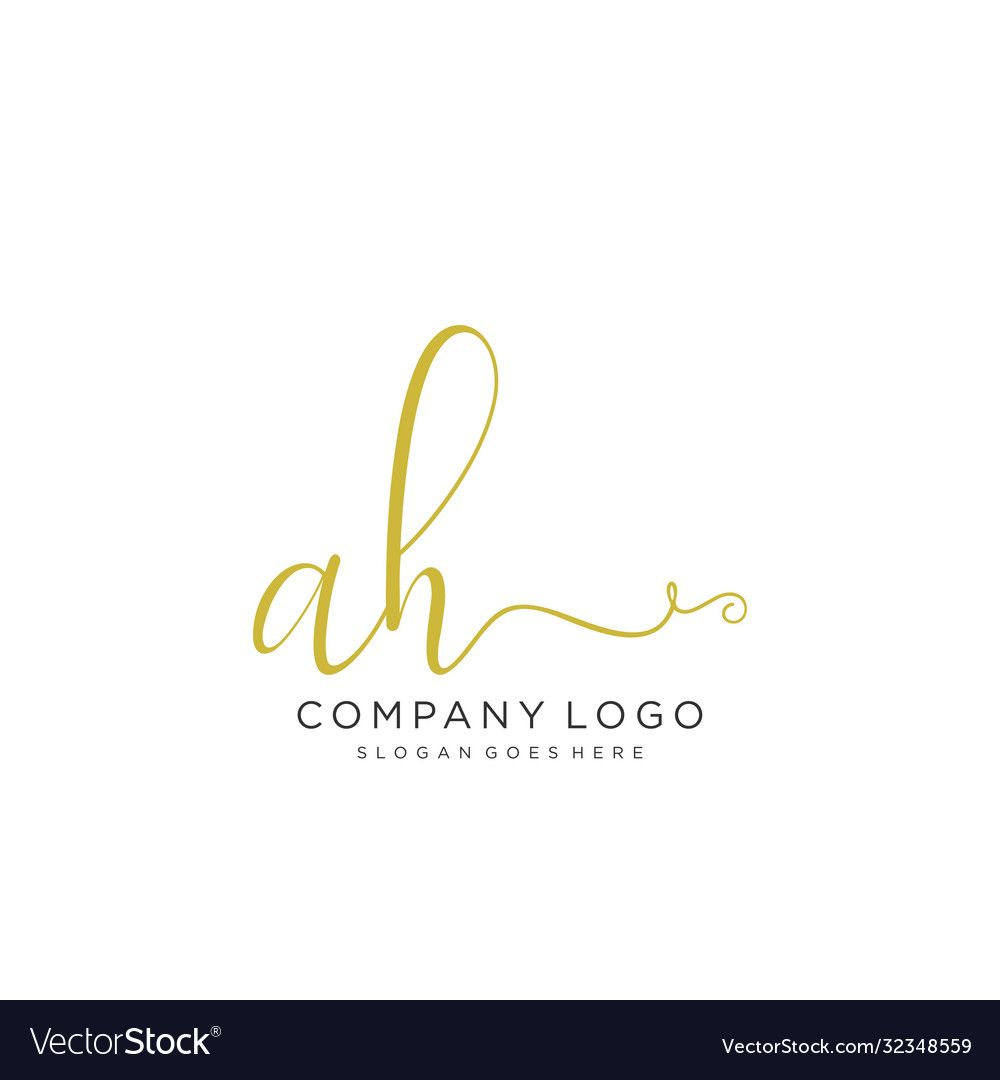 Ah initial handwriting logo design