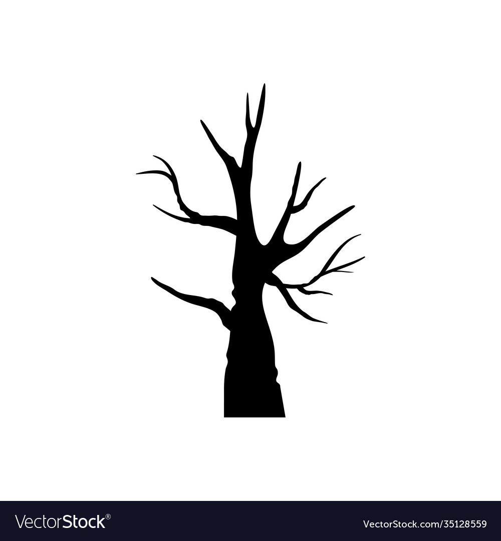 Autumn season dry tree with branches silhouette Vector Image