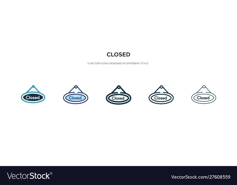 Closed icon in different style two colored