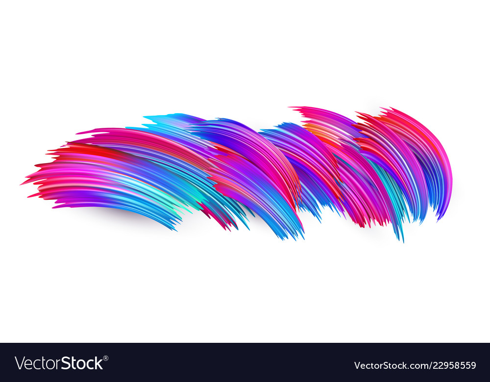 Colorful Brush Strokes On White Background Vector Image