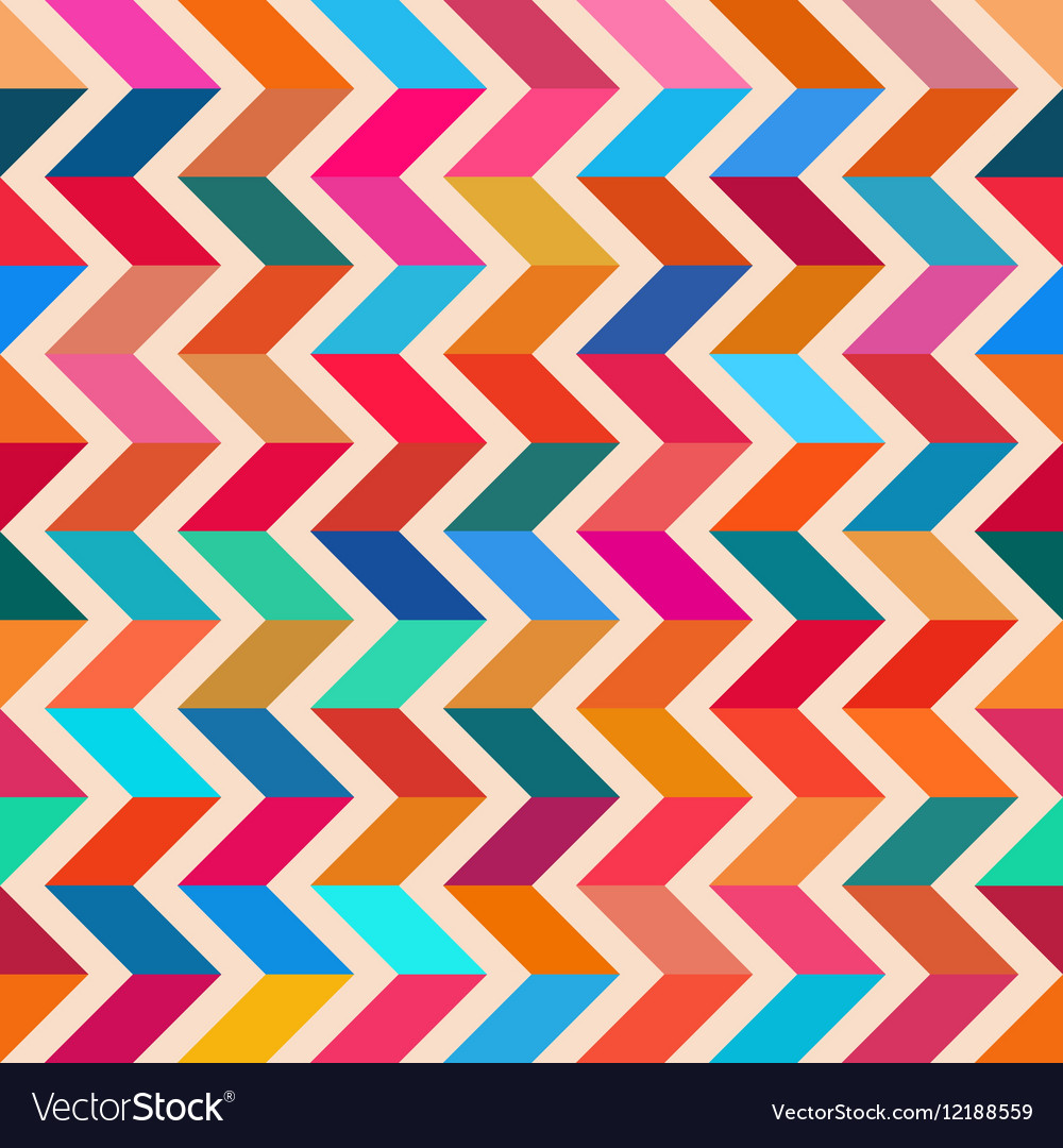 Colorful Zigzag Polygons Pattern