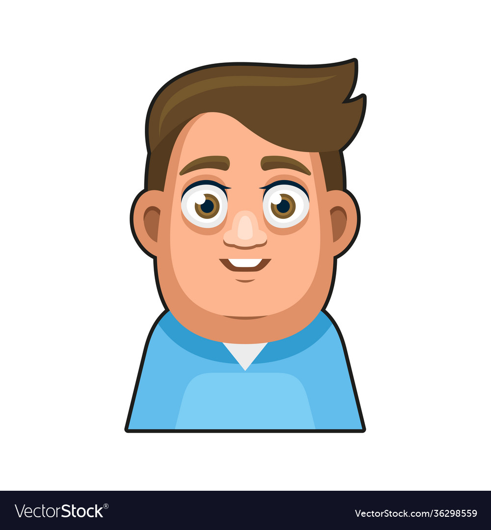 Man, Face, Fat, Smiling, Smile, Avatar - Drawing Of A Fat Head, HD