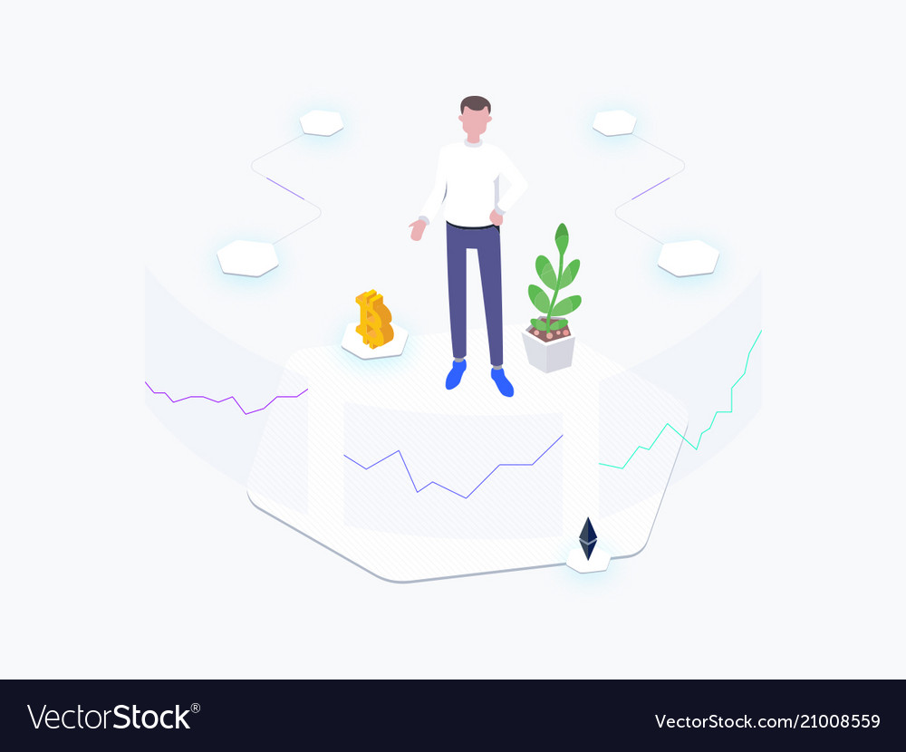 Exchange blockchain platform isometric