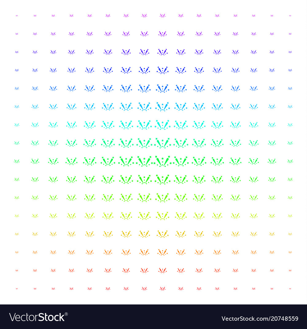 Fireworks explosion shape halftone spectral grid vector image Fireworks explosion shape halftone spectral grid