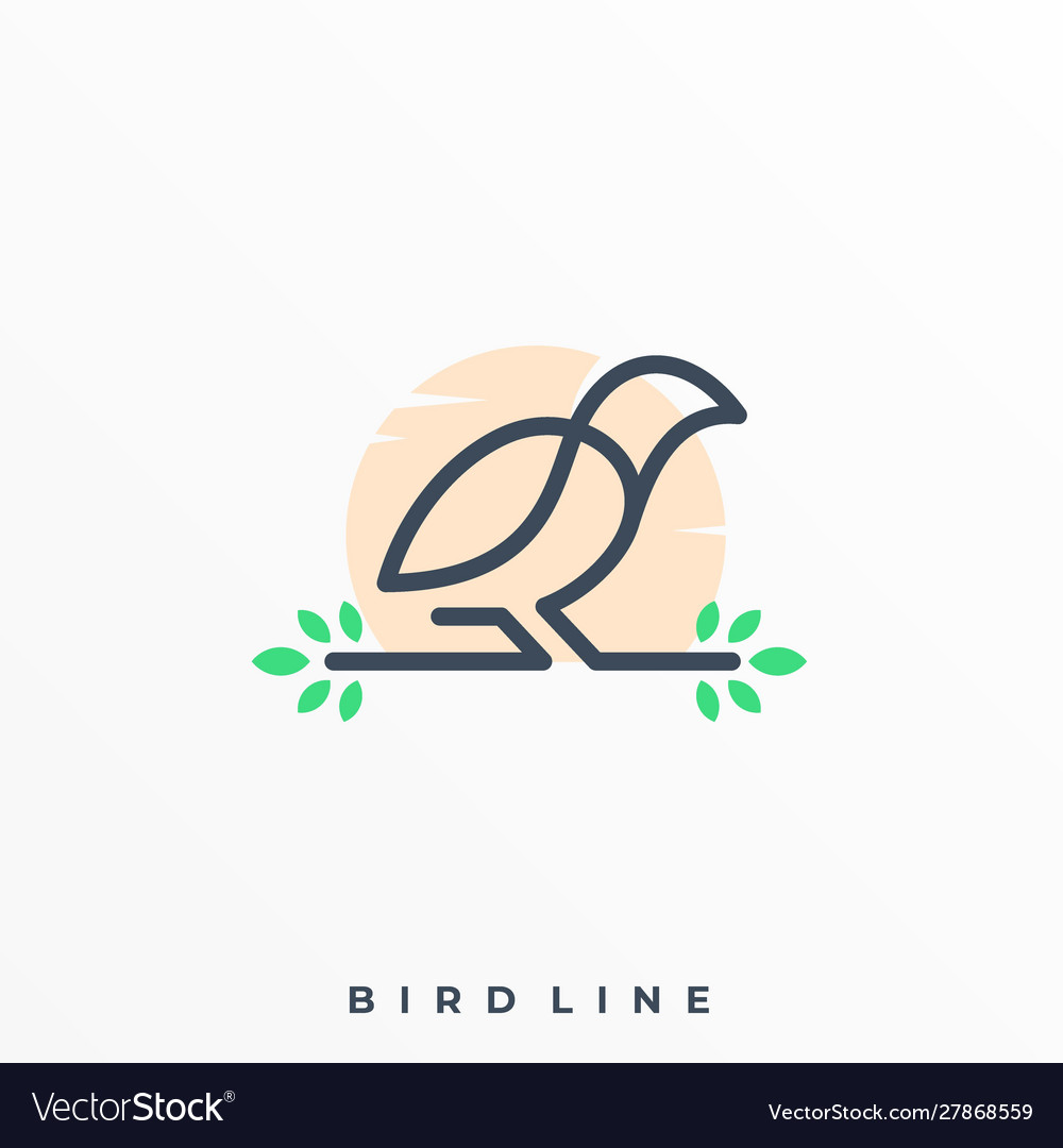 Luxury bird line colorful template