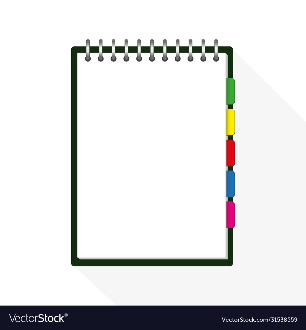 Open notebook with white page vector image Open notebook with white page