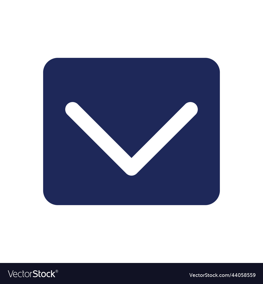Scroll down black glyph ui icon Royalty Free Vector Image
