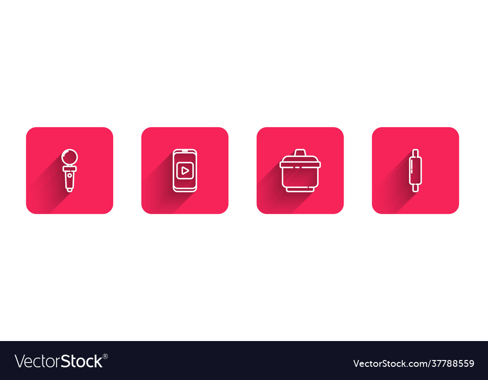 Set line joystick for arcade machine online play vector image Set line joystick for arcade machine online play