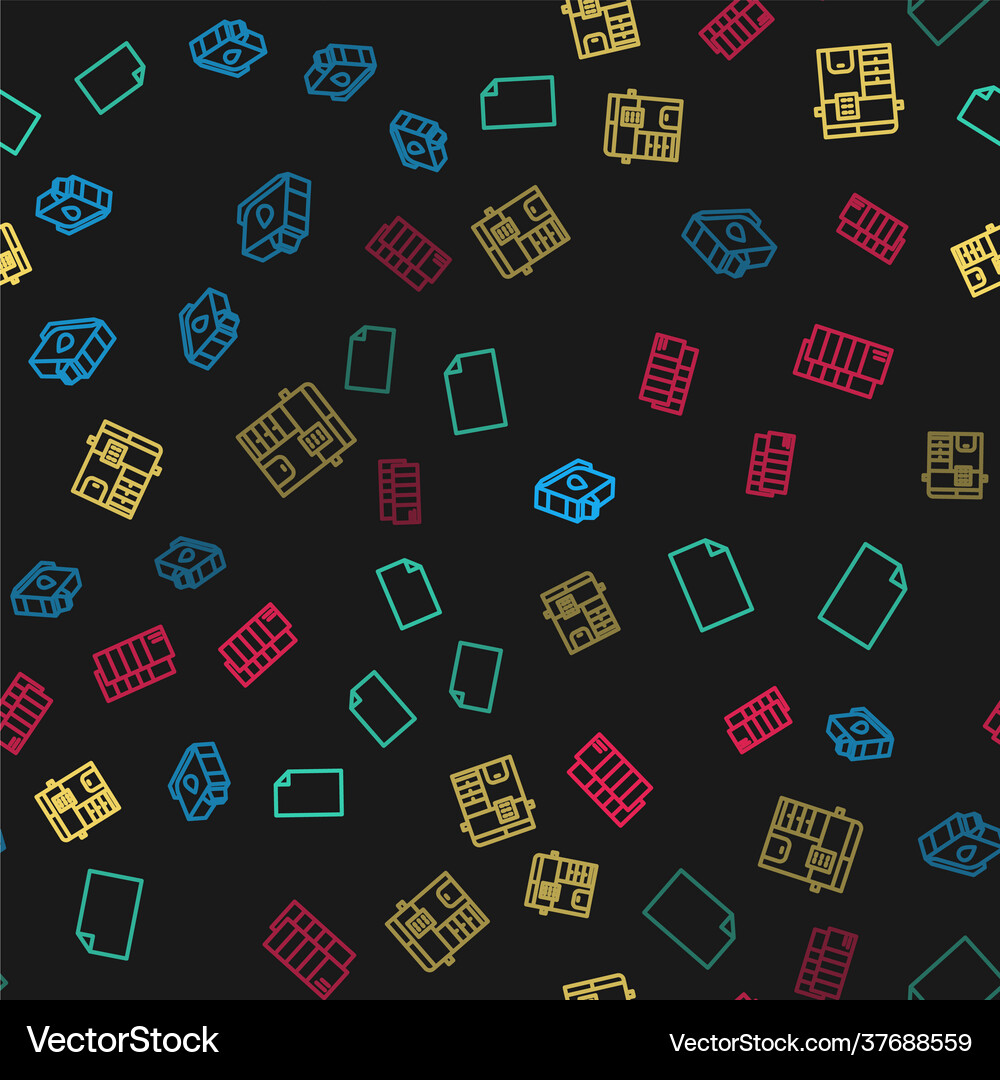 Set line printer ink cartridge empty document Vector Image