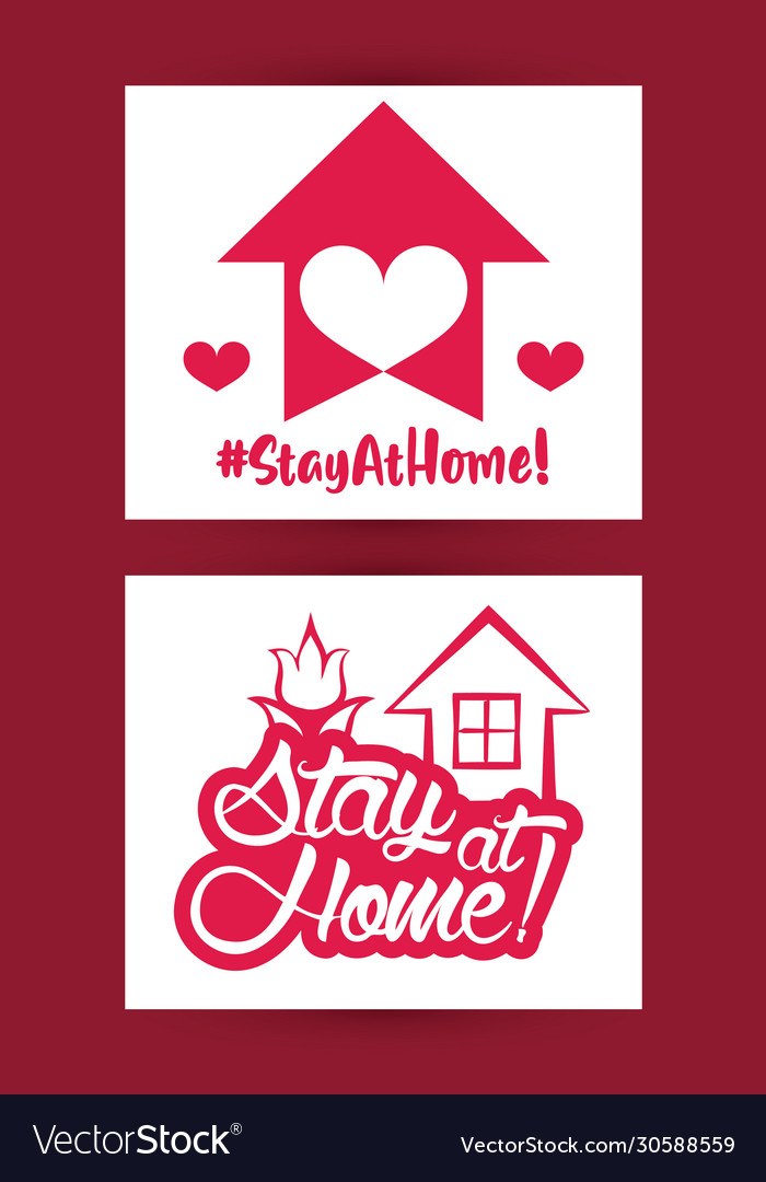 Stay at home poster campaign with house and heart