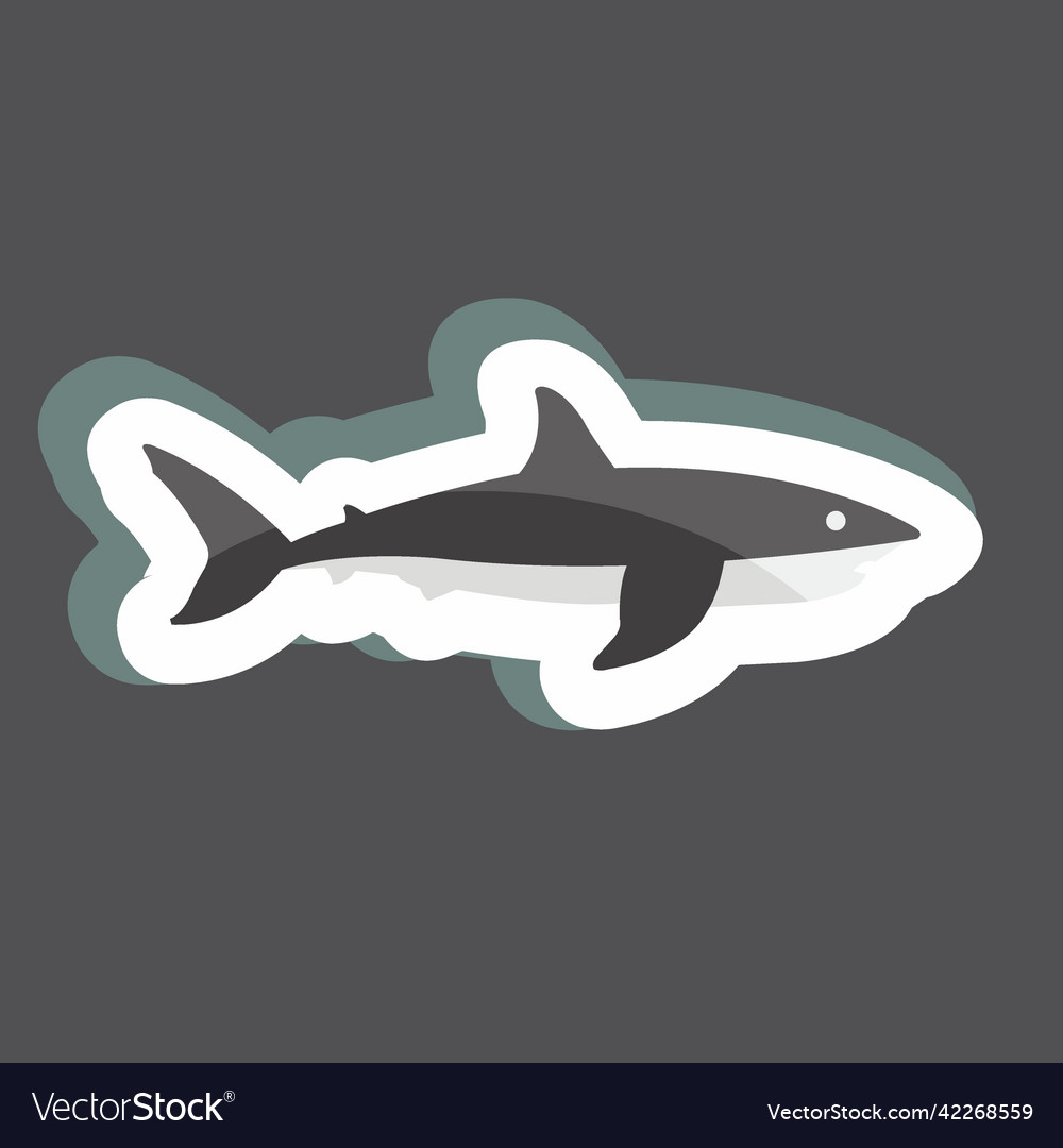 Sticker shark suitable for animal symbol simple