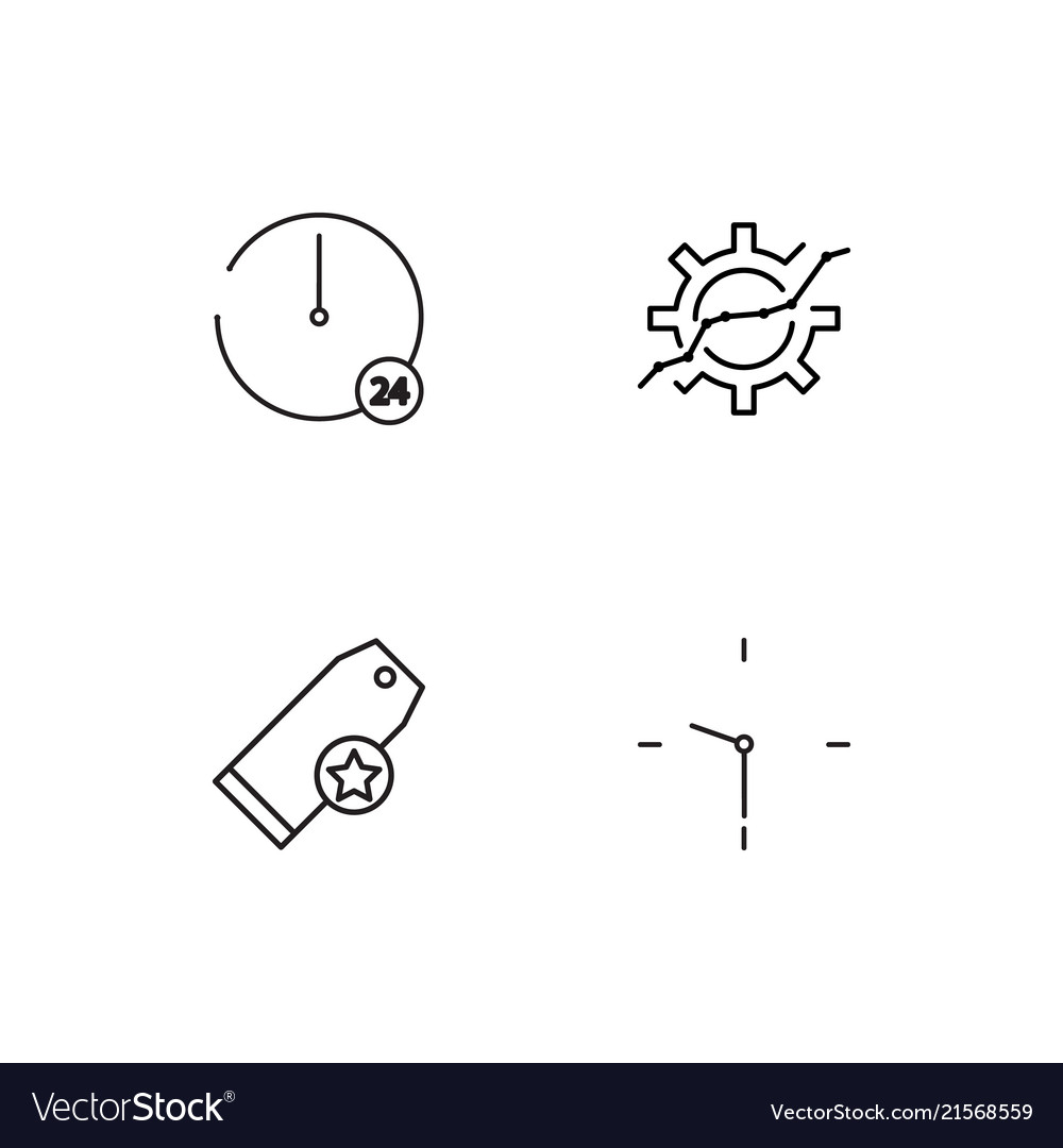 Time linear icons set simple outline