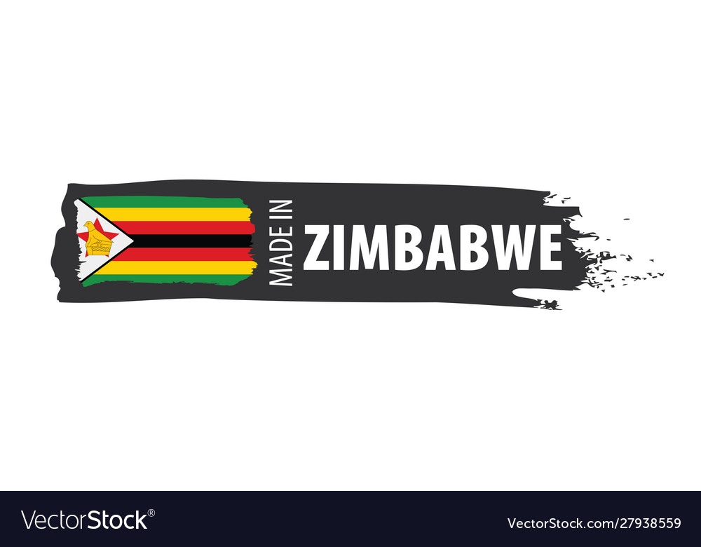 Zimbabwe flag on a white