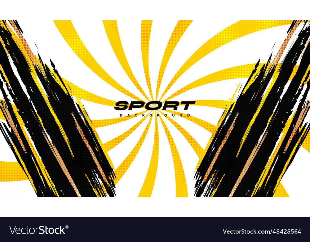 Abstract black and yellow brush background