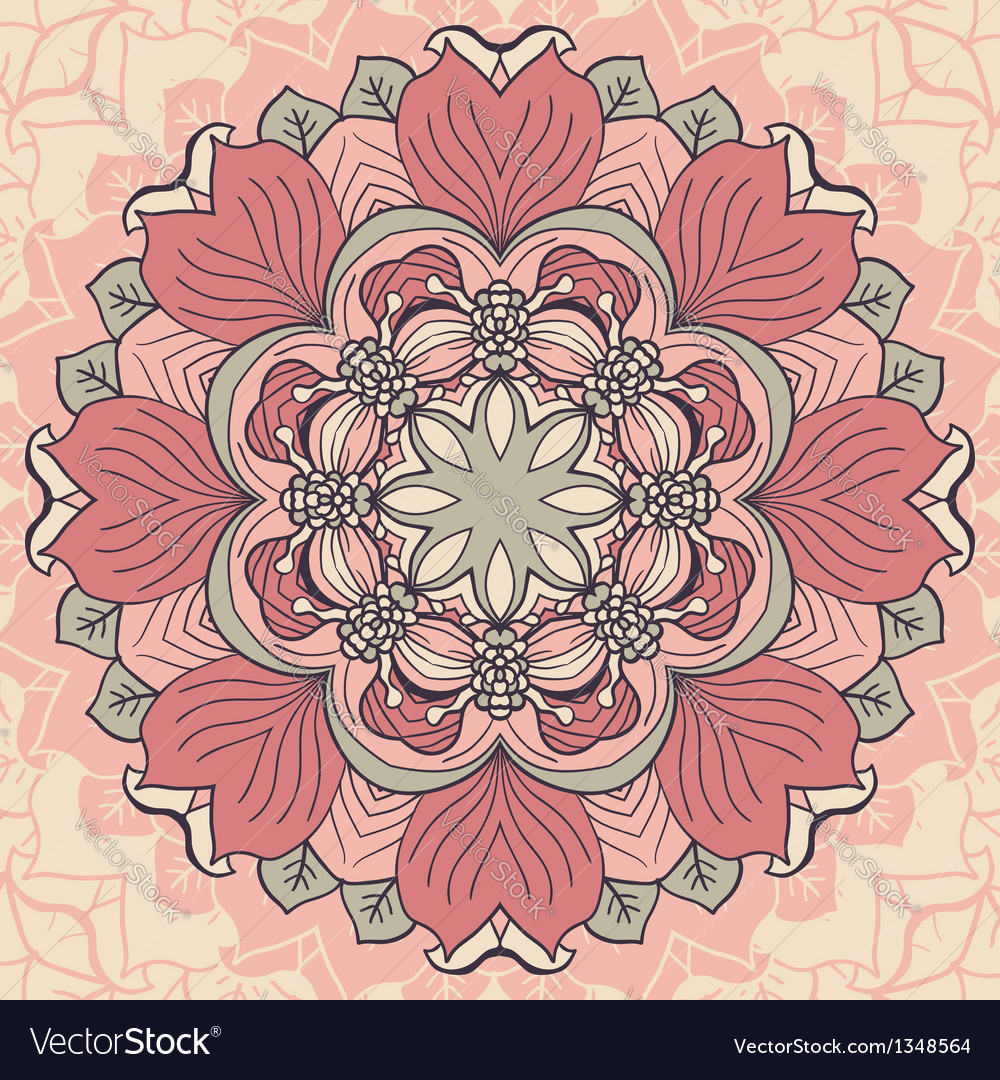 Abstract circular floral pattern