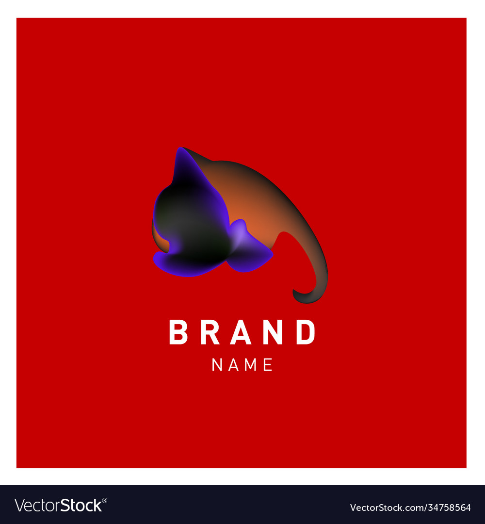 Abstract liquid 3d gradient logo brand company