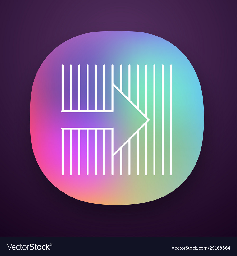 Arrow on striped backdrop app icon pointing