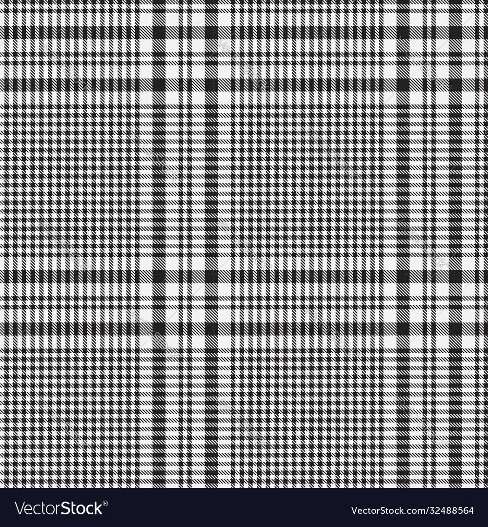 Black and white glen plaid textured seamless Vector Image