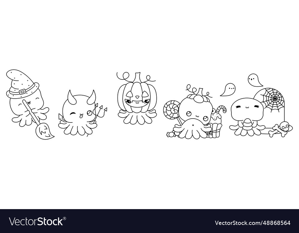 Sammlung von halloween octopus Umriss vector image Sammlung von halloween octopus Umriss