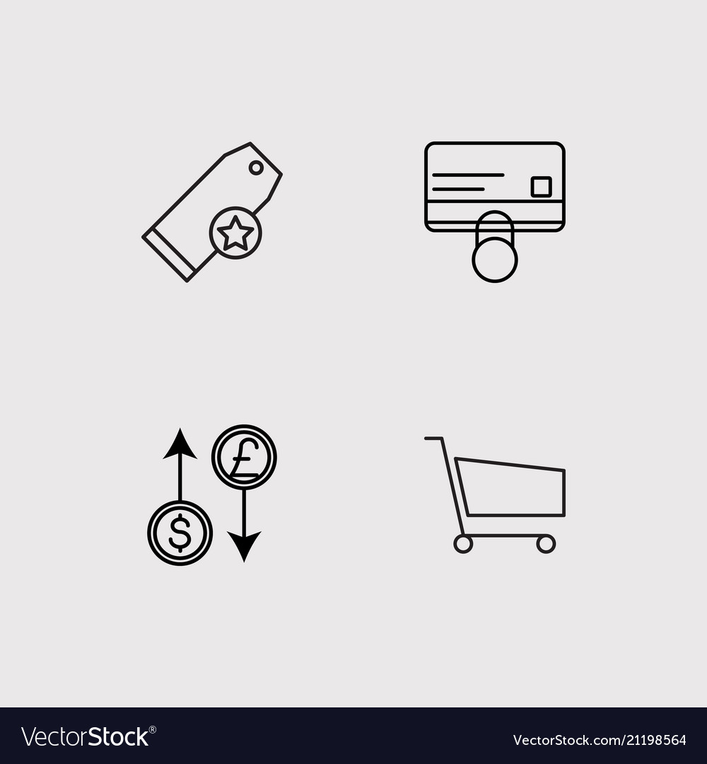 Commerce simple linear icons set outlined