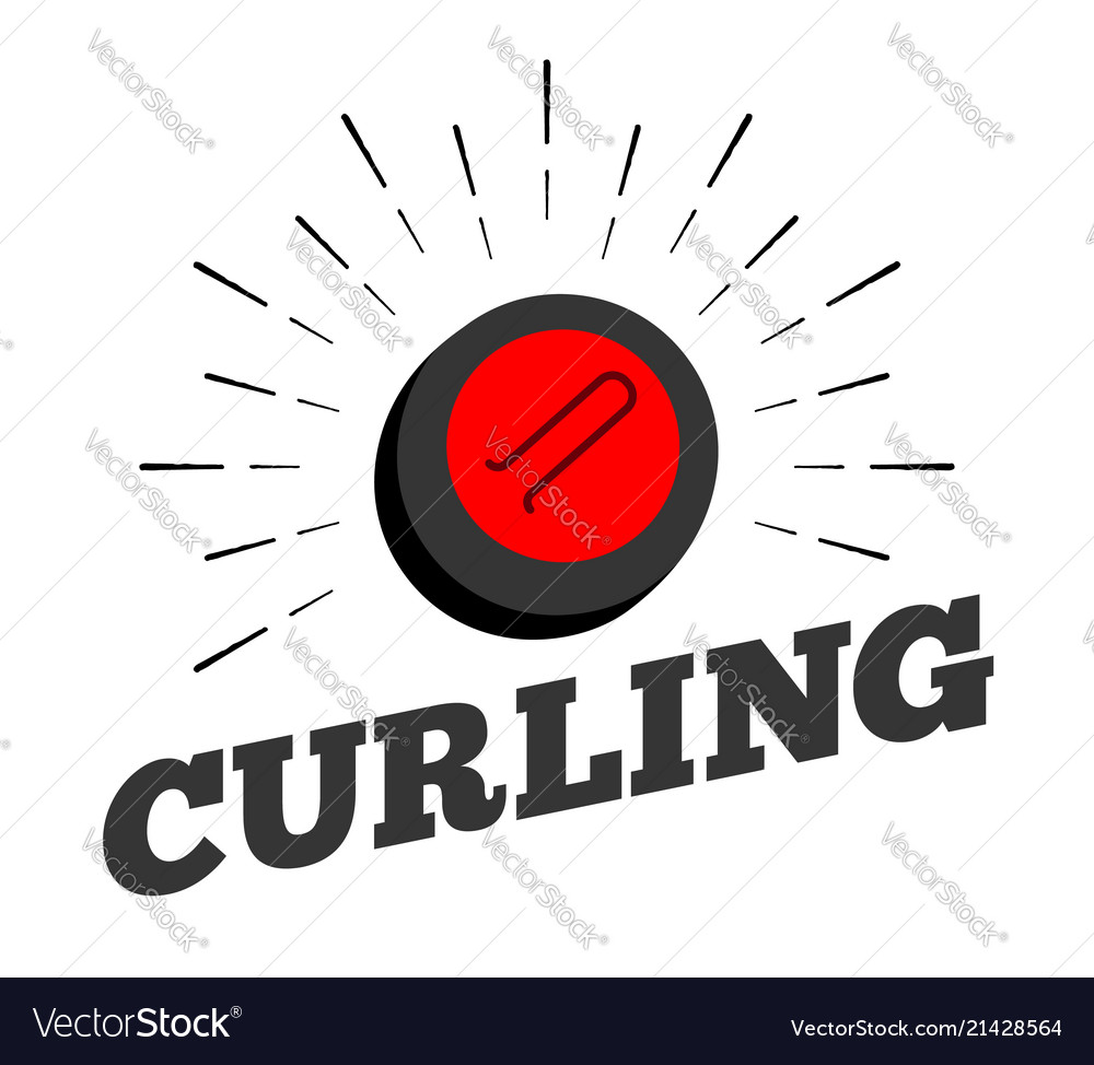 Curling sport stone ball logo icon sun burtst vector image Curling sport stone ball logo icon sun burtst
