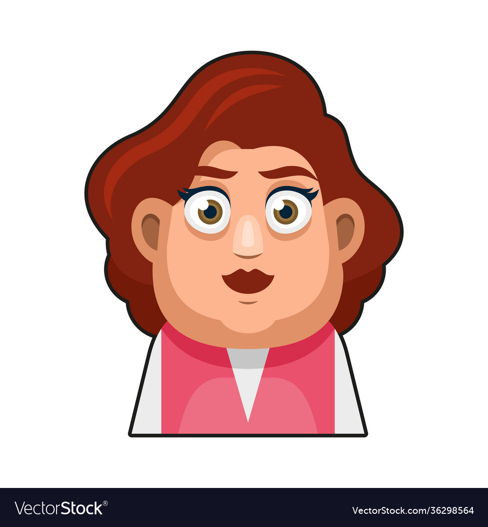 Cute overweight girl avatar character young woman Vector Image