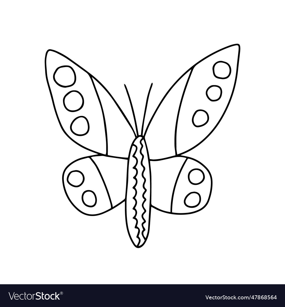 Doodle butterfly vector image Doodle butterfly
