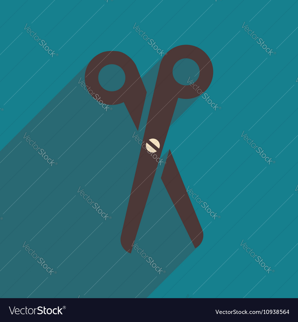 Flat icon with long shadow scissors
