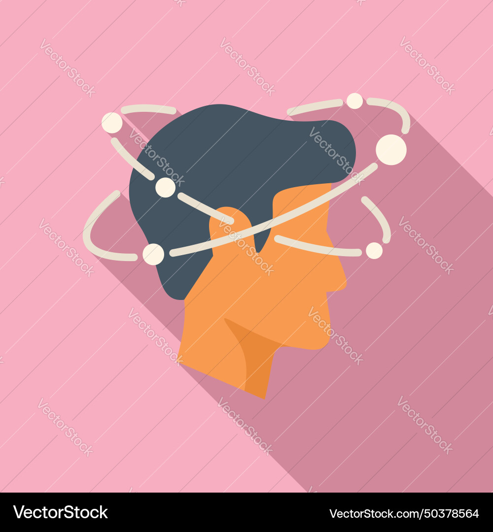 Headache problem icon flat sick disorder Vector Image