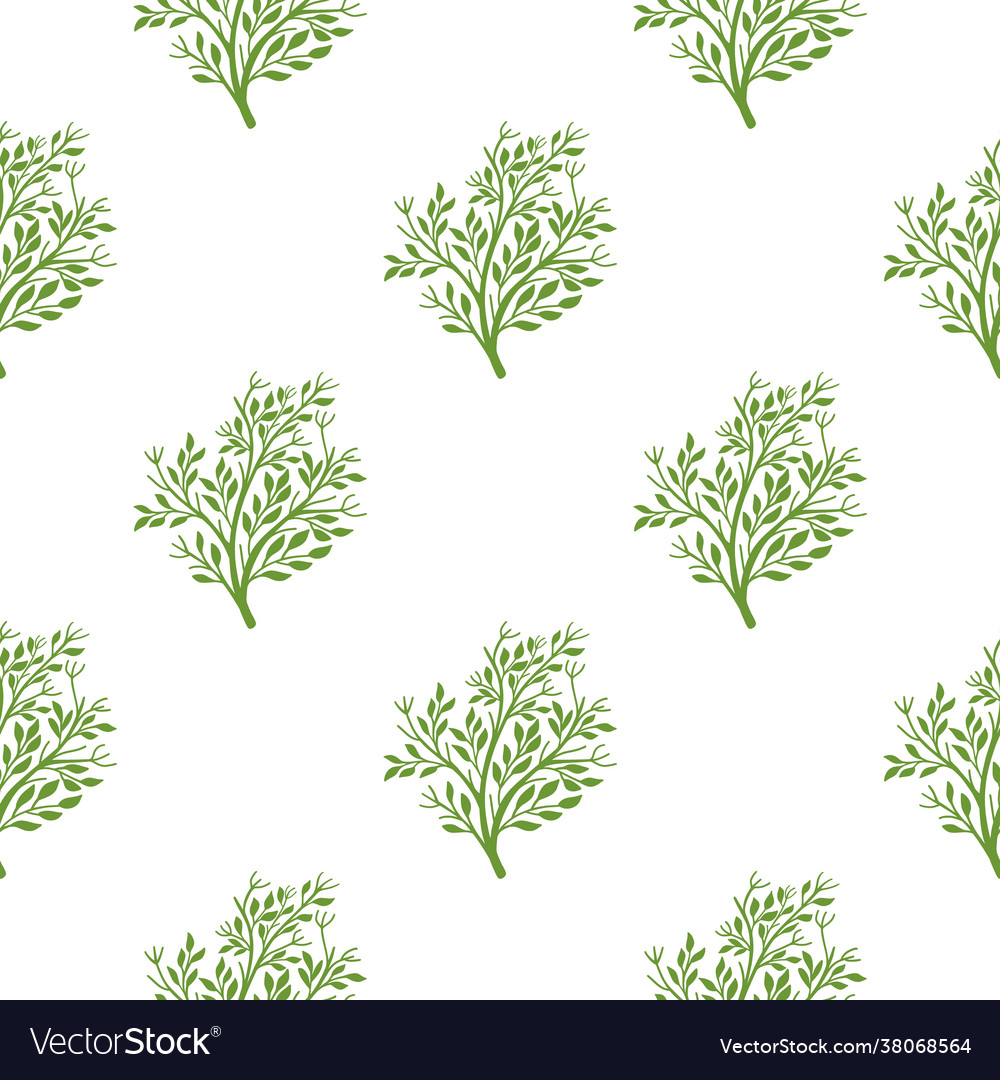 Isolated seamless pattern with green tree vector image Isolated seamless pattern with green tree