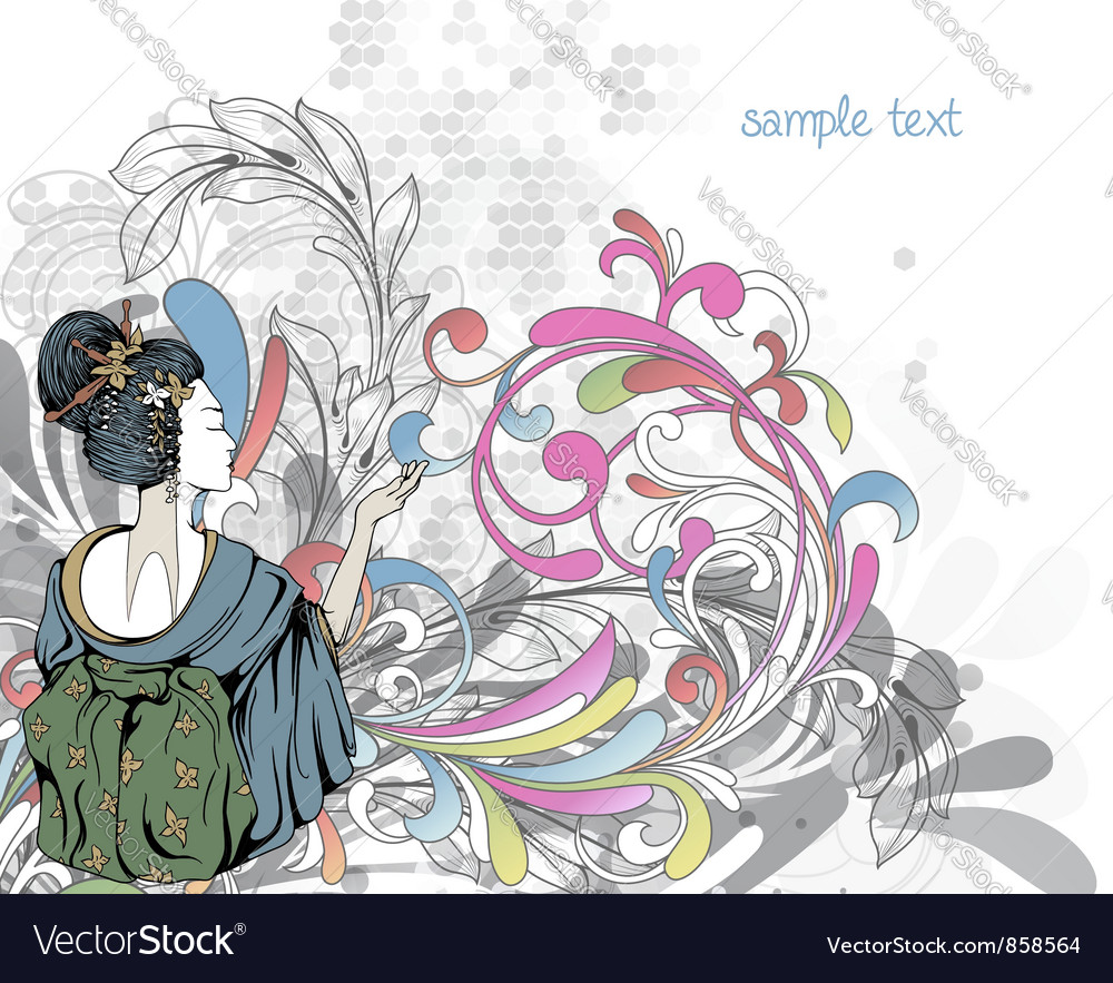 Japanese Floral Background Royalty Free Vector Image Japanese Floral Background Royalty Free Vector Image