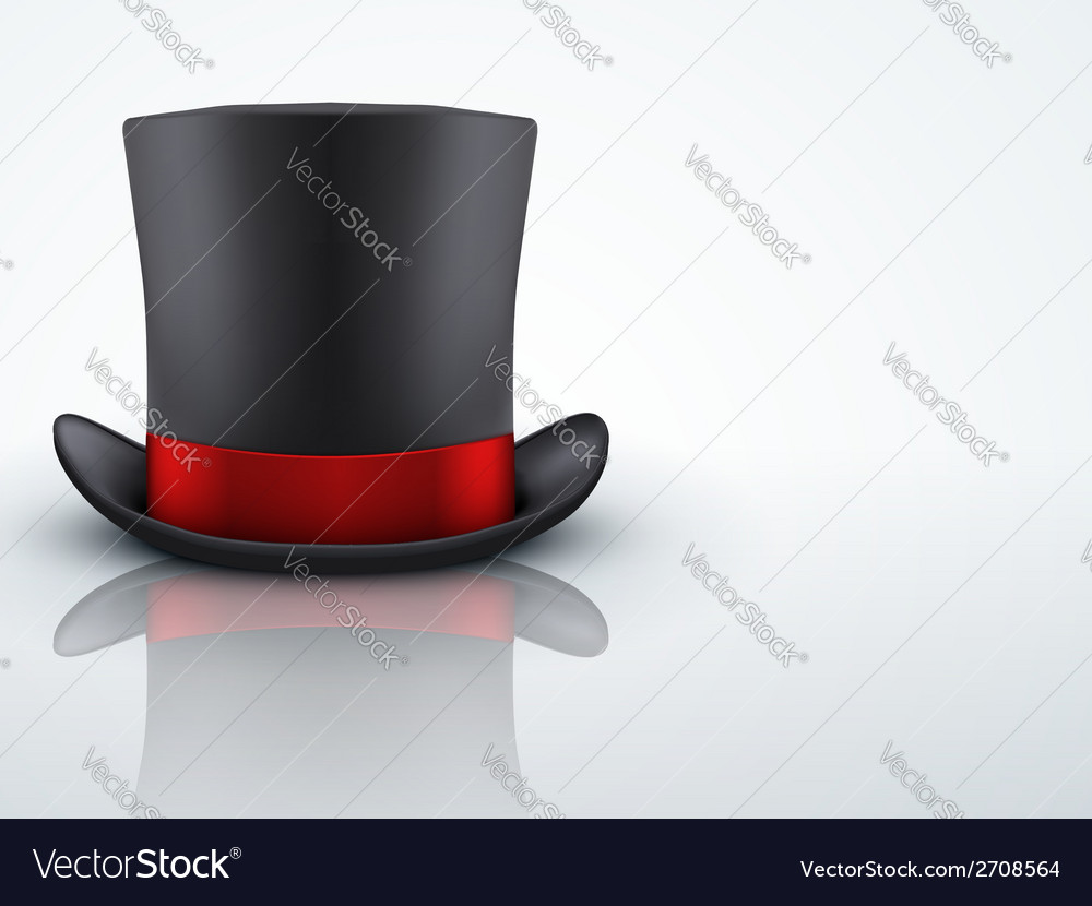 Light background black gentleman hat cylinder