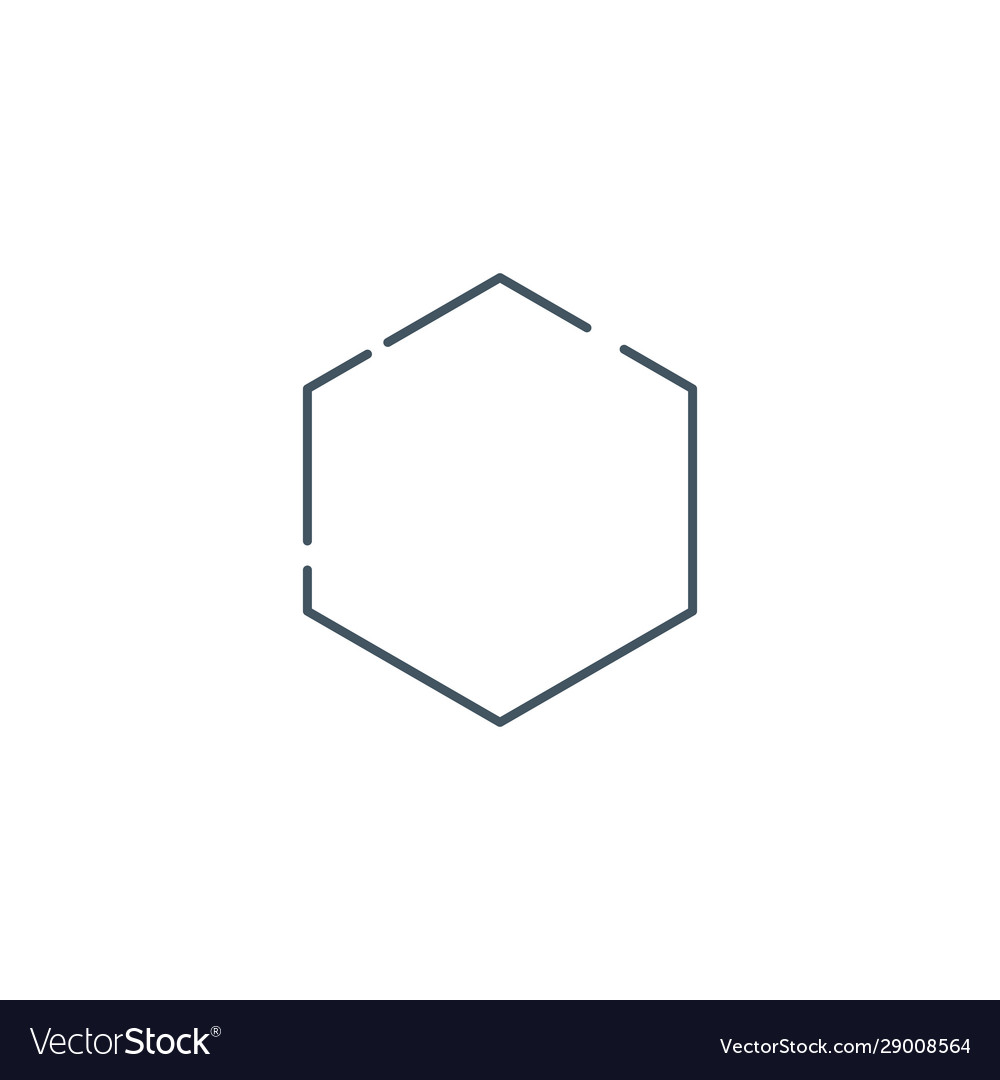Linear hexagon with editable stroke vector image Linear hexagon with editable stroke