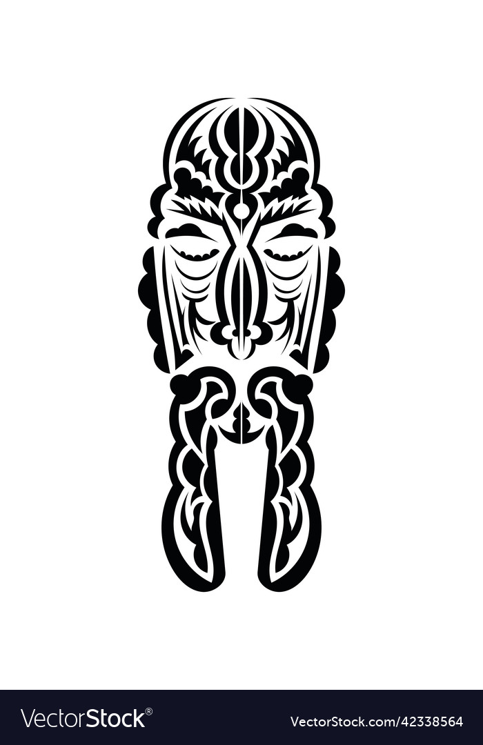 Polynesian style face tattoo patterns isolated