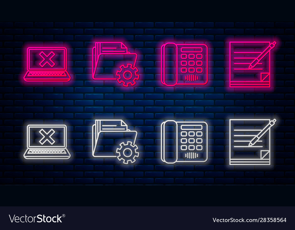 Set line folder settings with gears telephone